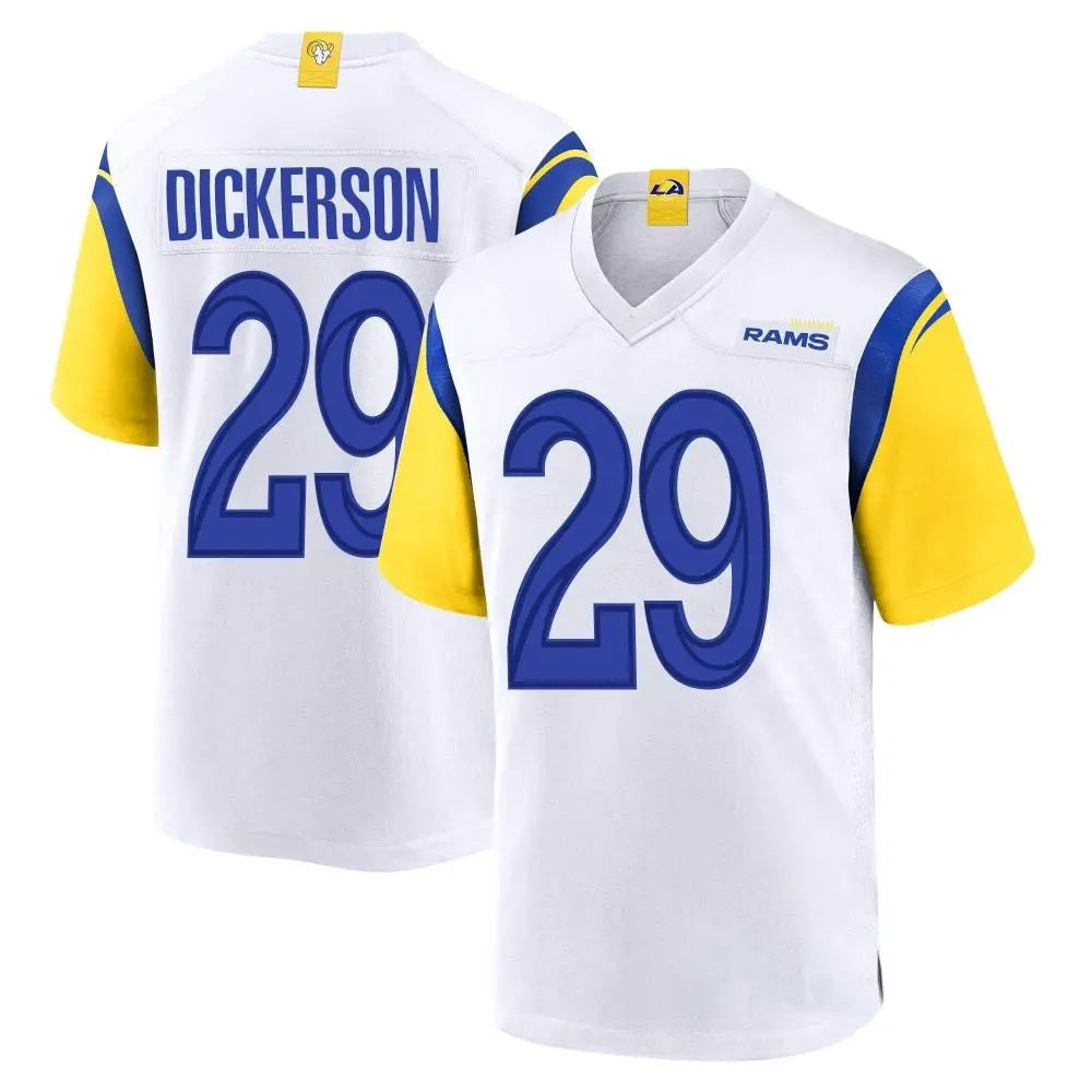 Perkns LA.Rams #29 Eric Dickerson Player White Home Game Stitched Jerseys