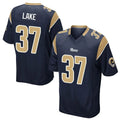 Perkns LA.Rams #37 Quentin Lake Player Navy Home Game Stitched Jerseys