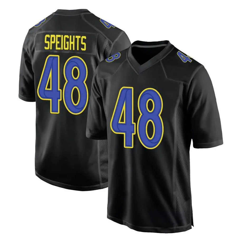 Perkns LA.Rams #48 Omar Speights Player Black Fashion Limited Home Game Stitched Jerseys
