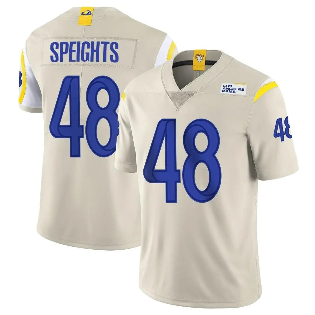 Perkns LA.Rams #48 Omar Speights Player Bone Limited Vapor Home Game Stitched Jerseys