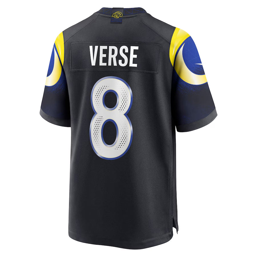 Perkns LA.Rams #8 Jared Verse Player Midnight Blue Rivalries Collection Game Stitched Jerseys
