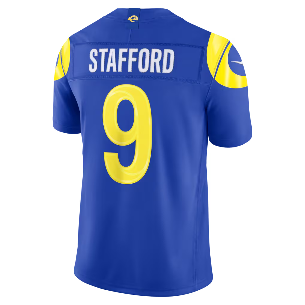 Perkns LA.Rams #9 Matthew Stafford Royal Team Vapor F.U.S.E. Stitched Limited Jerseys
