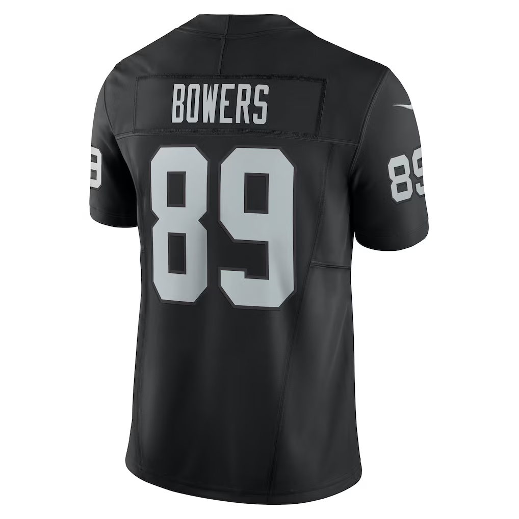 Perkns LV.Raiders #89 Brock Bowers Black Team Vapor F.U.S.E. Limited Stitched Jerseys