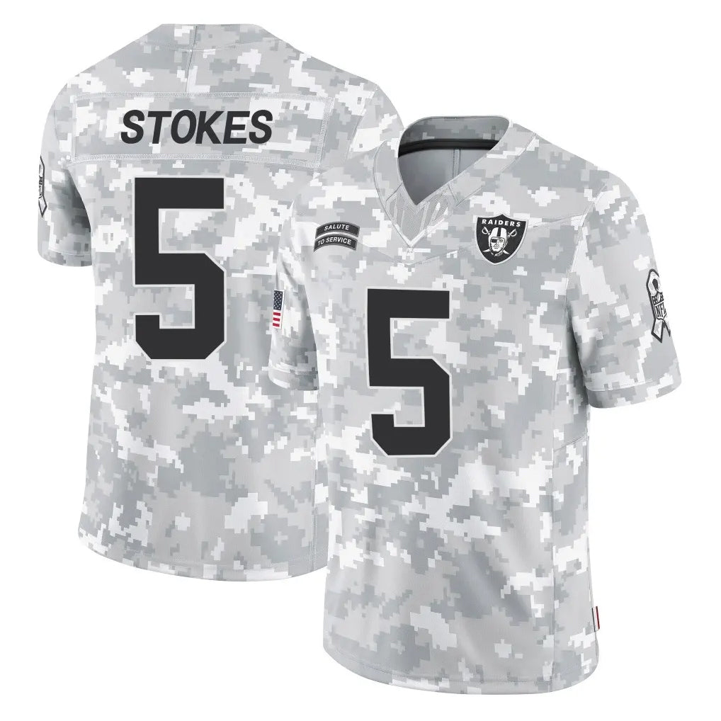 Perkns LV.Raiders #5 Eric Stokes Player Arctic Camo Salute To Service Limited Game Stitched Jerseys