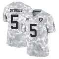 Perkns LV.Raiders #5 Eric Stokes Player Arctic Camo Salute To Service Limited Game Stitched Jerseys