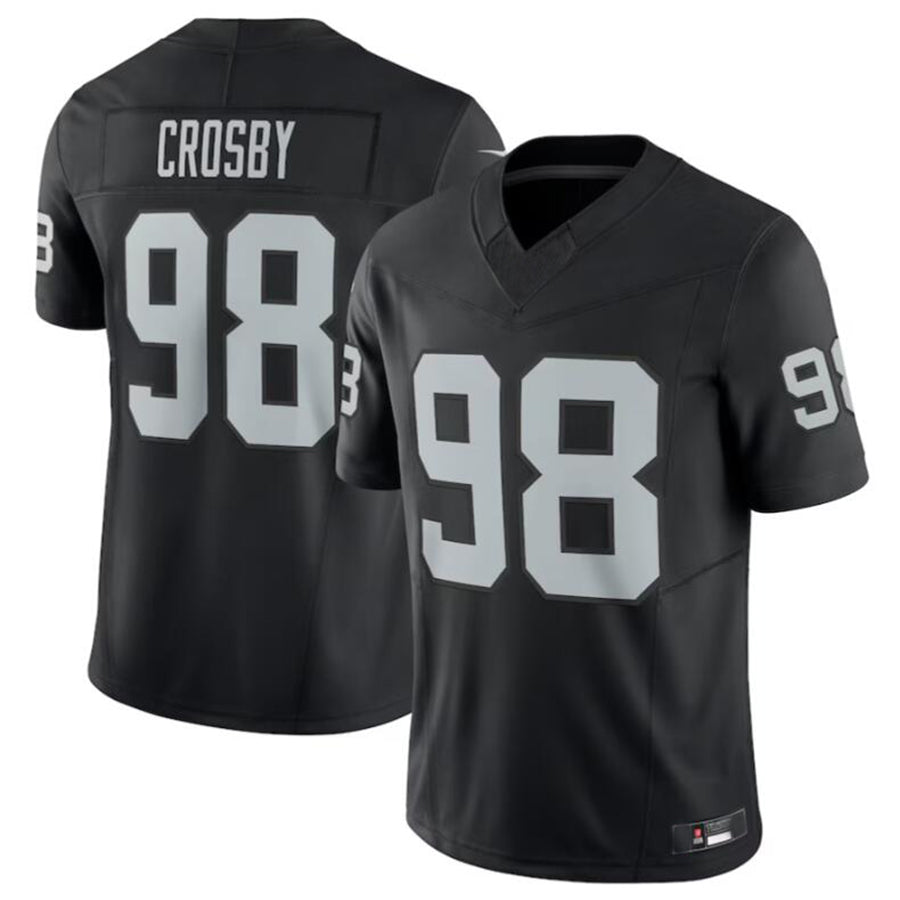 Perkns LV.Raiders #98 Maxx Crosby Black Vapor F.U.S.E. Limited Jersey American Stitched Jersey