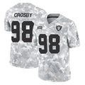 Perkns LV.Raiders #98 Maxx Crosby Player Arctic Camo Salute To Service Limited Game Stitched Jerseys