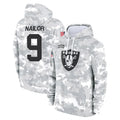 Perkns LV.Raiders #9 Jalen Nailor Player Arctic Camo Salute to Service Hoodies Limited Game Stitched Jerseys