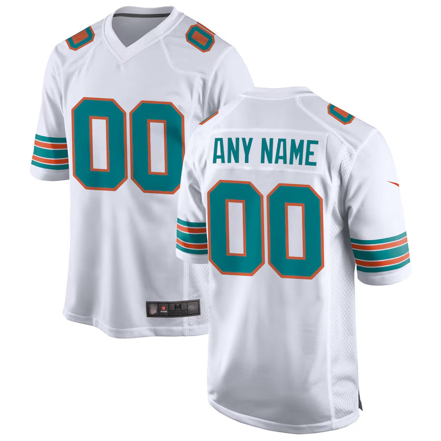 Perkns Custom M.Dolphins Game Secondary Alternate Stitched Jerseys