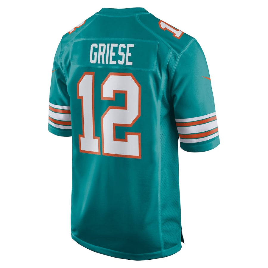 Perkns M.Dolphins #12 Bob Griese Player Aqua Home Game Stitched Jerseys
