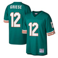 Perkns M.Dolphins #12 Bob Griese Player Mitchell & Ness Aqua Legacy Replica Stitched Jerseys