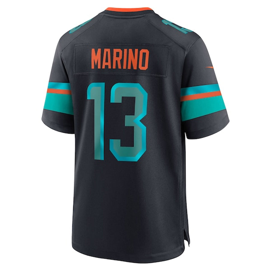 Perkns M.Dolphins #13 Dan Marino Player Blue Rivalries Collection Game Stitched Jerseys