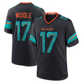 Perkns M.Dolphins #17 Jaylen Waddle Player Blue Rivalries Collection Game Stitched Jerseys