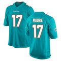 Perkns M.Dolphins #17 Trey Moore Player Aqua Home Game Stitched Jerseys