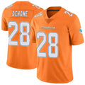 Perkns M.Dolphins #28 De??£¤Von Achane Player Orange Vapor Limited Stitched Jerseys