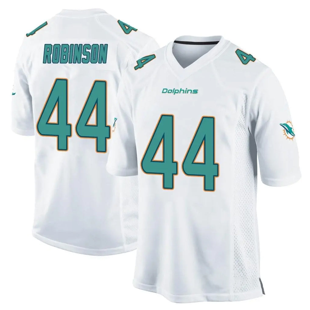 Perkns M.Dolphins #44 Chop Robinson Player White Home Game Stitched Jerseys