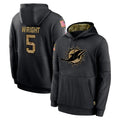 Perkns M.Dolphins #5 Jaylen Wright Player Black Salute to Service Hoodies Limited Game Stitched Jerseys