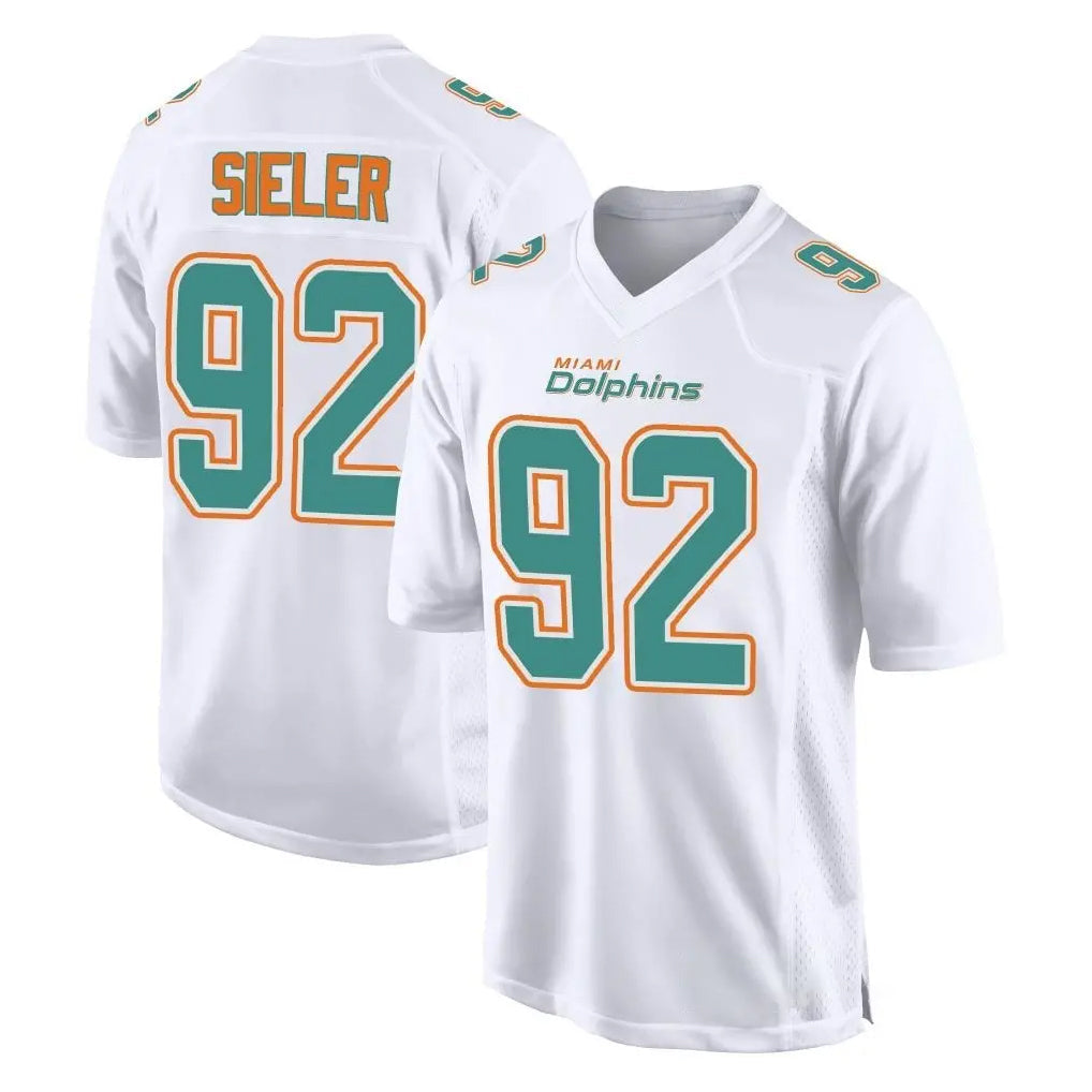 Perkns M.Dolphins #92 Zach Sieler Player White Fashion Home Game Stitched Jerseys