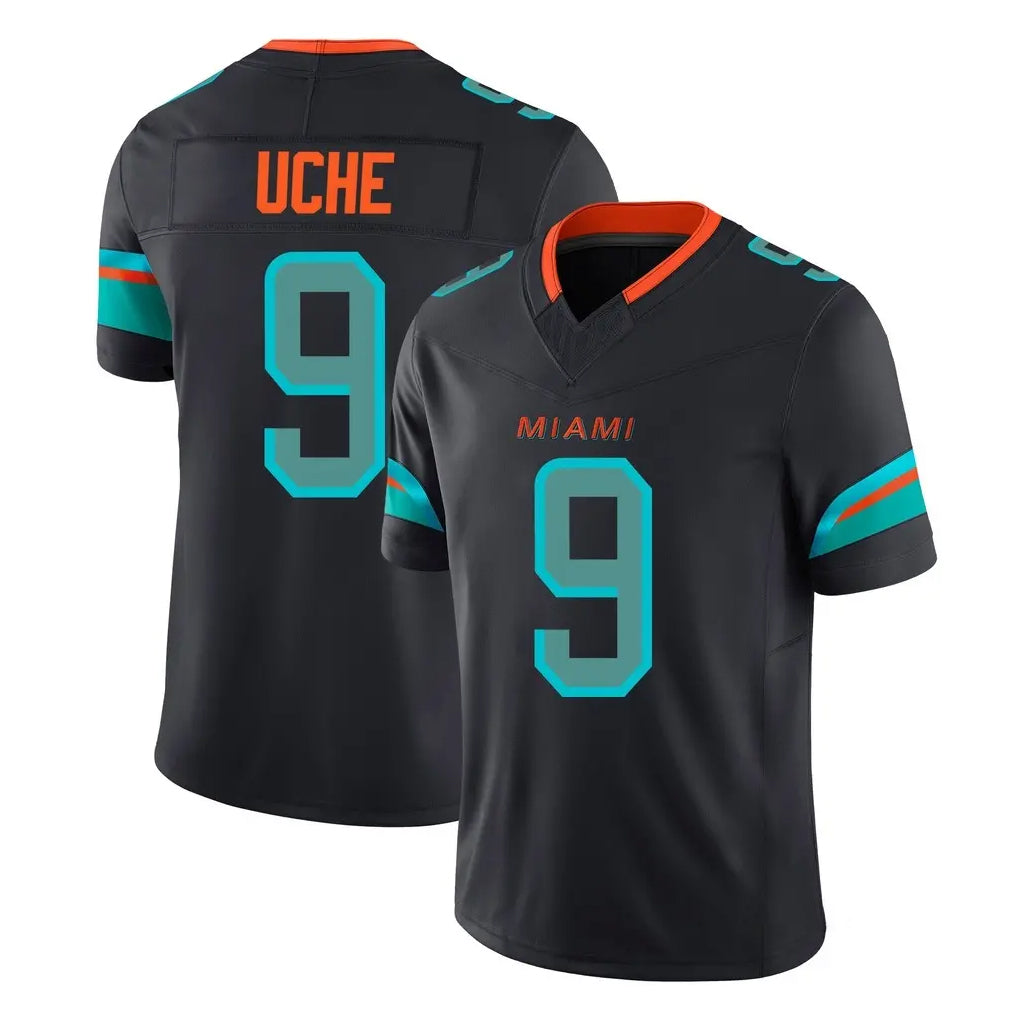 Perkns M.Dolphins #9 Joshua Uche Player Black Limited Pitch Rivalries Collection Home Game Stitched Jerseys
