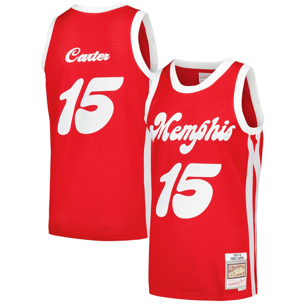 Perkns M.Grizzlies #15 Vince Carter Mitchell & Ness Red 2015-2016 Hardwood Classics Swingman Stitched Jerseys
