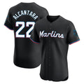 Perkns M.Marlins #22 Sandy Alcantara Player Black Vapor Home Limited Elite Stitched Jerseys