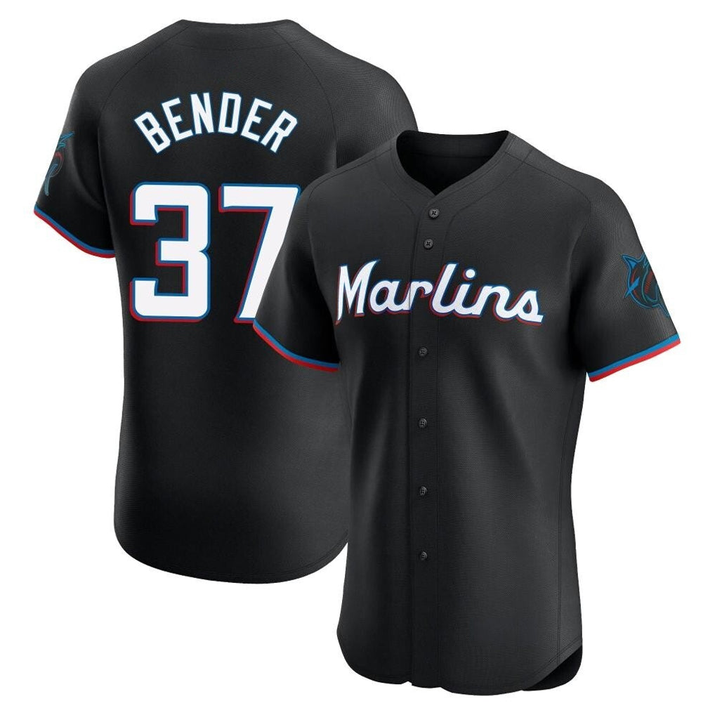 Perkns M.Marlins #37 Anthony Bender Player Black Vapor Home Limited Elite Stitched Jerseys