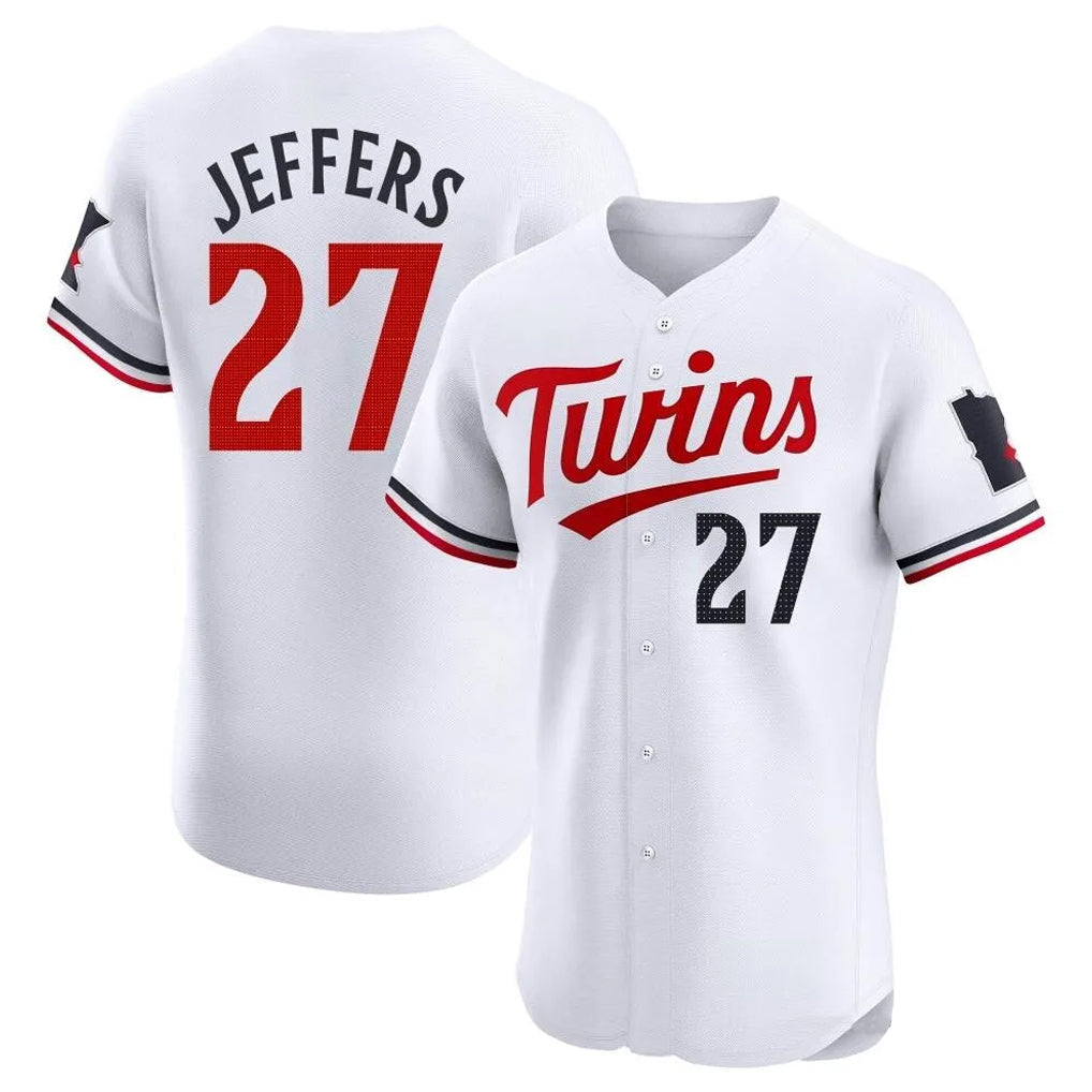 Perkns M.Twins #27 Ryan Jeffers Player White Home Limited Elite Stitched Jerseys