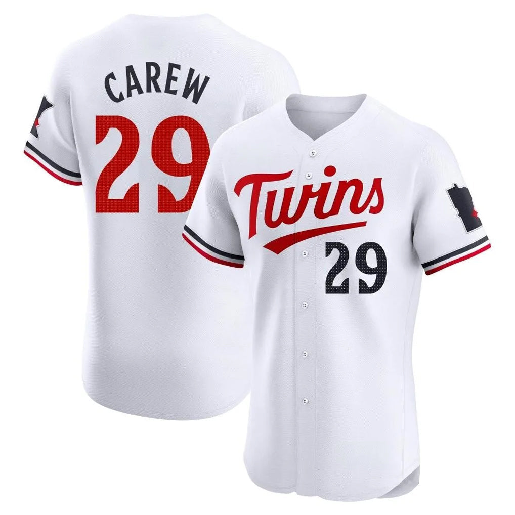 Perkns M.Twins #29 Rod Carew Player White Home Limited Elite Stitched Jerseys