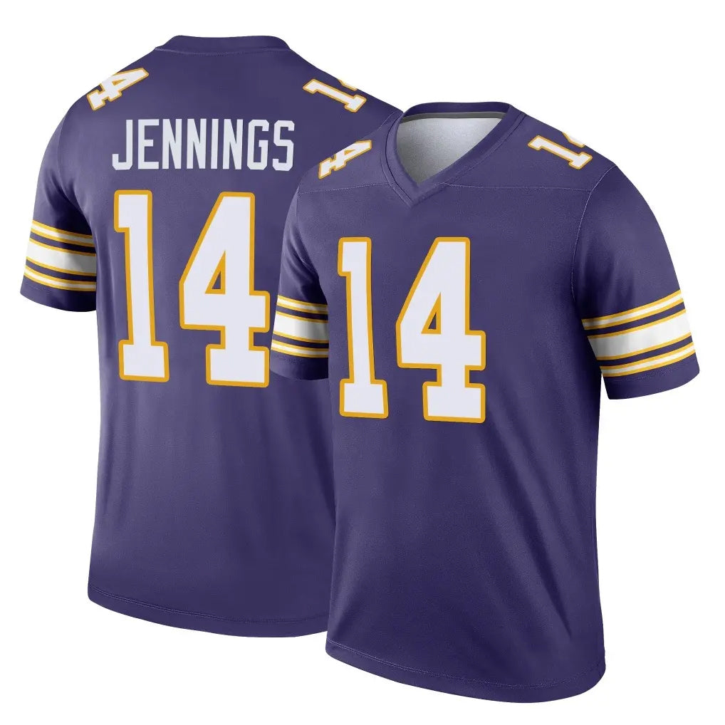 Perkns MN.Vikings #14 Jauan Jennings Player Purple Limited Classic Home Game Stitched Jerseys