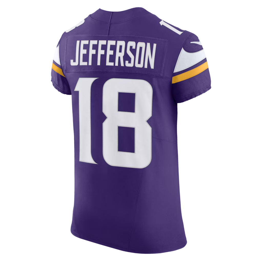 Perkns MN.Vikings #18 Justin Jefferson Purple Team Vapor F.U.S.E. Elite Stitched Jersey