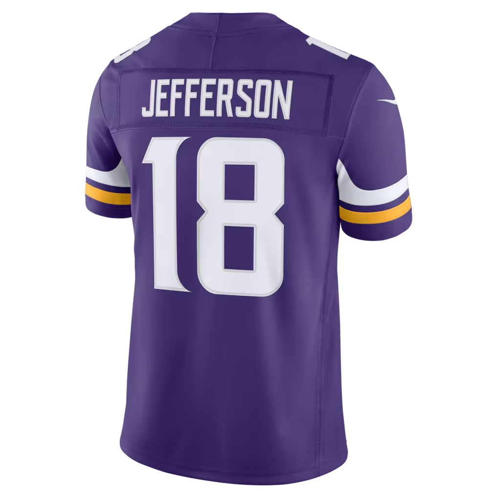 Perkns MN.Vikings #18 Justin Jefferson Purple Team Vapor F.U.S.E. Stitched Limited Jerseys