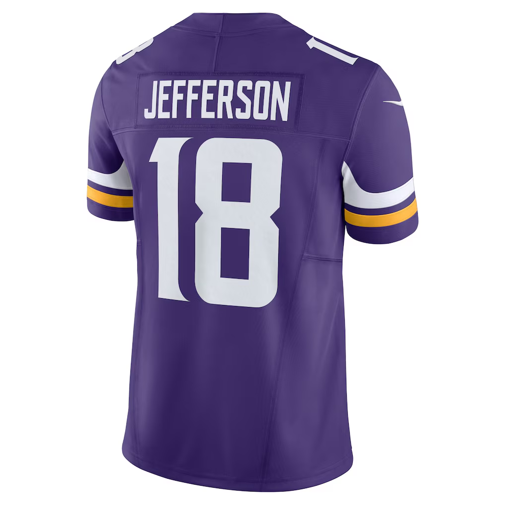 Perkns MN.Vikings #18 Justin Jefferson Purple Vapor F.U.S.E. Limited Stitched Jerseys