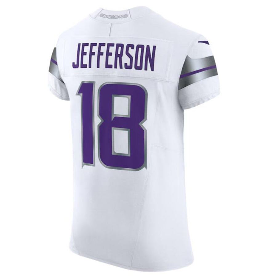 Perkns MN.Vikings #18 Justin Jefferson White Alternate Vapor F.U.S.E. Elite Player American Stitched Jersey