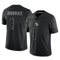 Perkns MN.Vikings #1 Kyler Murray Player Black Reflective LImited Home Game Stitched Jerseys