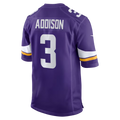 Perkns MN.Vikings #3 Jordan Addison Purple Game Stitched Jerseys