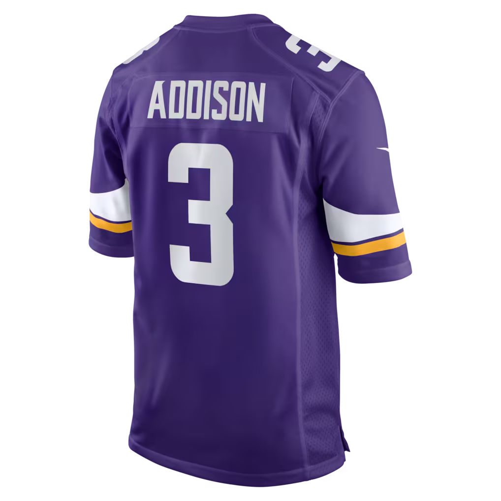 Perkns MN.Vikings #3 Jordan Addison Purple Game Stitched Jerseys