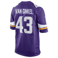 Perkns MN.Vikings #43 Andrew Van Ginkel Purple Team Game Jersey Stitched American Stitched Jerseys