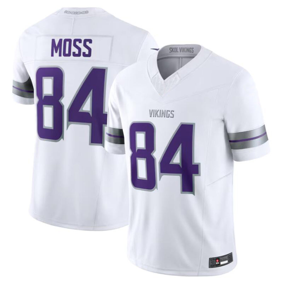 Perkns MN.Vikings #84 Randy Moss White Alternate Retired Player American Stitched Jerseys