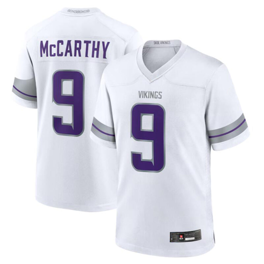 Perkns MN.Vikings #9 J.J. McCarthy White Alternate Game Player American Stitched Jerseys