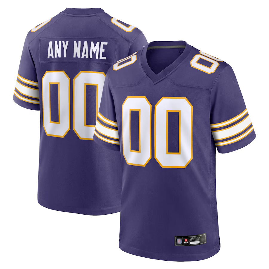 Perkns Custom MN.Vikings Secondary Alternate Game Stitched Jerseys