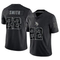 Perkns MN.Vikings #22 Harrison Smith Player Black REFLECTIVE Limited Stitched Jerseys