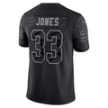 Perkns MN.Vikings #33 Aaron Jones Player Black REFLECTIVE Limited Stitched Jerseys