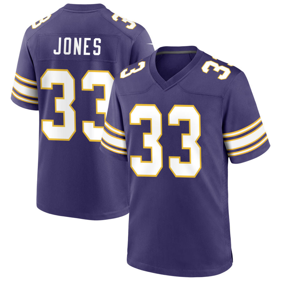 Perkns MN.Vikings #33 Aaron Jones Player Purple Classic Game Stitched Jerseys