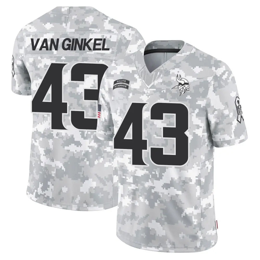 PerknsMN.Vikings #43 Andrew Van Ginkel Player Arctic Camo Salute to Service Limited Stitched Jerseys