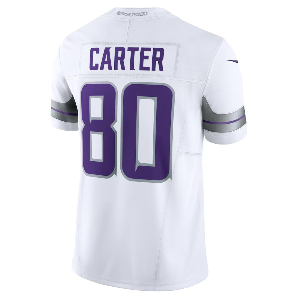 Perkns MN.Vikings #80 Cris Carter White Alternate Vapor F.U.S.E. Retired Player Limited Stitched Jerseys