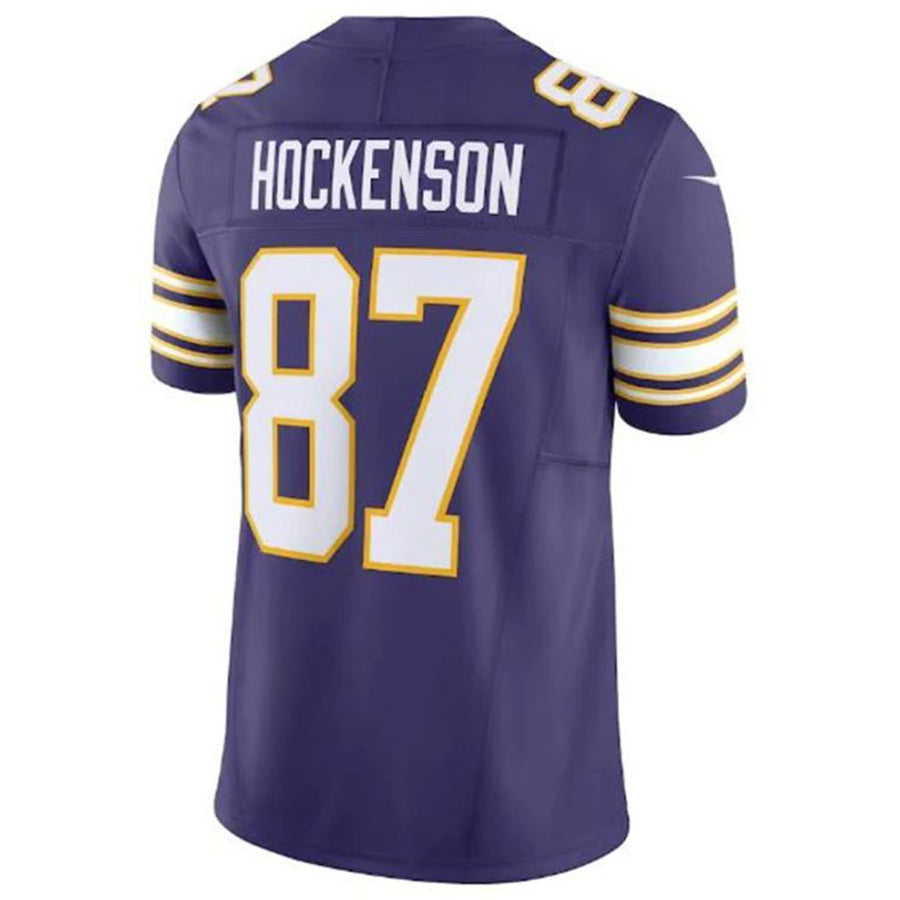 Perkns MN.Vikings #87 T.J. Hockenson Classic Vapor F.U.S.E. Limited Player Jersey - Purple American Stitched Jerseys
