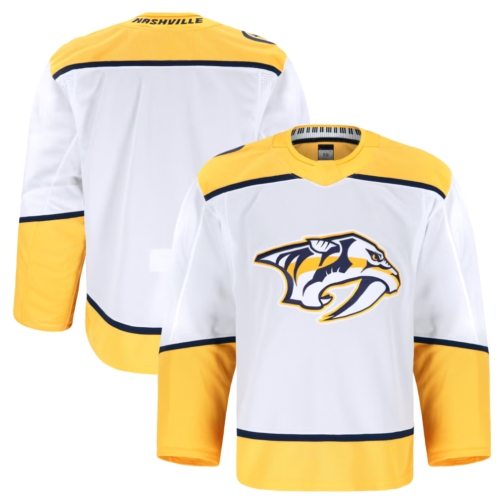 Perkns N.Predators White Away Authentic Pro Jerseys