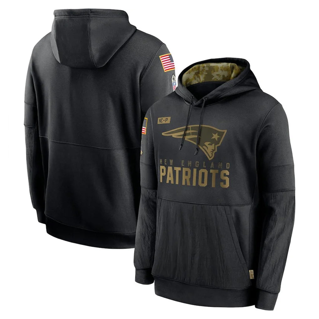 Perkns NE.Patriots Black Salute to Service Hoodies Limited Game Blank Player Stitched Jerseys