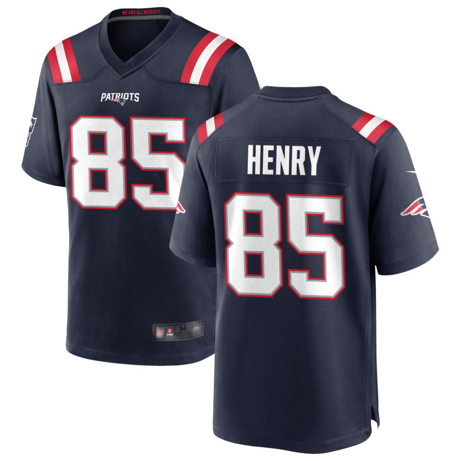 Perkns NE.Patriots #85 Hunter Henry Navy Game Home Jerseys