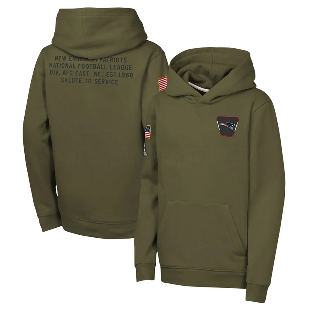 Perkns NE.Patriots Olive Salute to Service Pullover Hoodies Limited Blank Player Stitched Jerseys